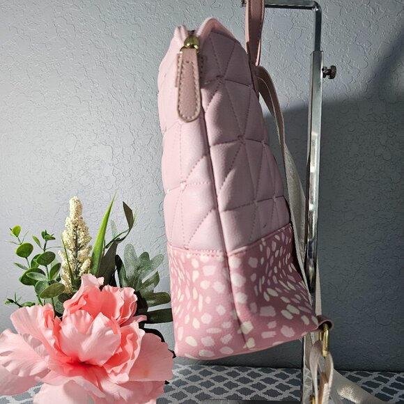 Betsey Johnson Pink Heart Quilted Backpack Purse - Picture 9 of 13